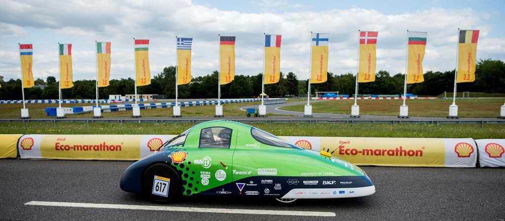 A car competing in the Shell Eco-marathon.