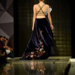 A catwalk model on the runway.