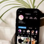 Phone screen showing Instagram's account.